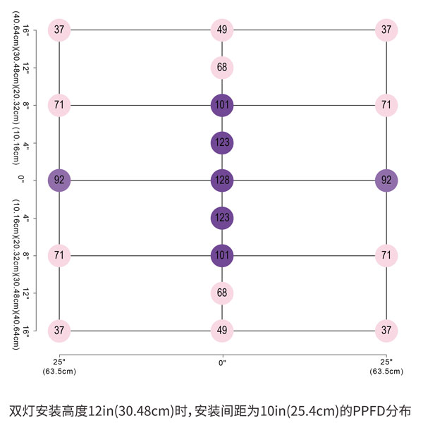 GLTW040 双灯12英寸挂高光斑分布